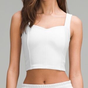 White Ribbed Women's Top